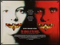 3b026 SILENCE OF THE LAMBS British quad '91 Foster & Hopkins both w/ moths over mouths!