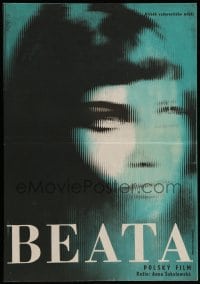 3b034 BEATA Czech 11x16 '65 cool stylized art image of Pola Raska in title role!