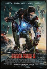 3b202 IRON MAN 3 advance Danish '13 cool image of Robert Downey Jr in title role by ocean!