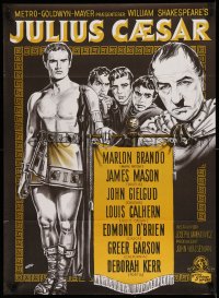 3b206 JULIUS CAESAR Danish '54 art of Marlon Brando, James Mason & Greer Garson, Shakespeare