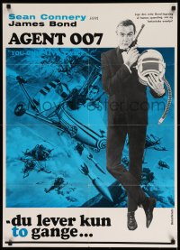 3b229 YOU ONLY LIVE TWICE Danish R80s art of Sean Connery as James Bond by Frank McCarthy!