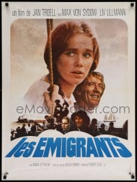 3b103 EMIGRANTS French 24x32 '71 great close up of Liv Ullmann, Max Von Sydow, Jan Treoll