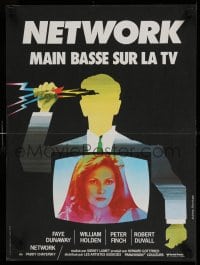3b091 NETWORK French 16x21 '76 written by Paddy Cheyefsky, William Holden, Sidney Lumet classic!