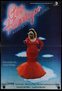 3b096 PINK FLAMINGOS French 15x22 '72 Divine, Mink Stole, John Waters' exercise in poor taste!