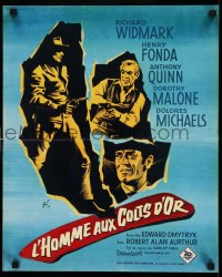 3b100 WARLOCK French 17x21 '59 cowboys Henry Fonda & Richard Widmark, cool Grinsson art!