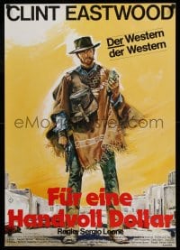 3b126 FISTFUL OF DOLLARS German R78 the man with no name, Clint Eastwood, art by Renato Casaro!