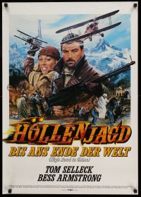 3b136 HIGH ROAD TO CHINA German '83 different art of aviator Tom Selleck & Bess Armstrong!