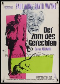 3b141 LAST ANGRY MAN German '59 Muni is a doctor from the slums exploited by TV, Rolf Goetze art!