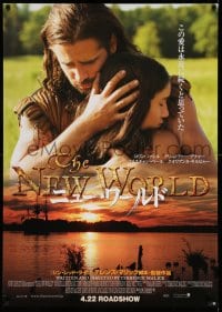 3b577 NEW WORLD advance Japanese 29x41 '06 Collin Farrell & Q'Orianka Kilcher, cool sunset!