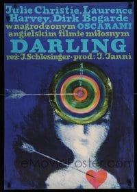 3b247 DARLING Polish 23x33 '67 John Schlesinger, strange different Baczewska archery artwork!