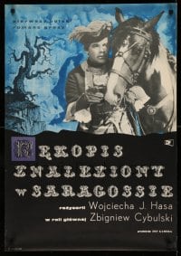 3b272 SARAGOSSA MANUSCRIPT Polish 23x33 '65 Rekopis Znaleziony w Saragossie, image of horse & man!
