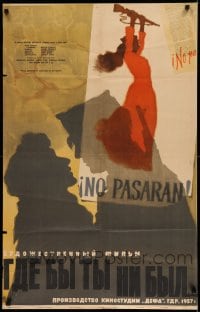 3b538 WO DU HIN GEHST Russian 25x40 '59 Helberg's Spanish Civil War melodrama, Khazanovski art!