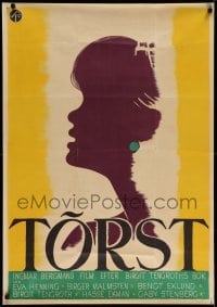 3b011 THREE STRANGE LOVES Swedish '49 Ingmar Bergman's Torst, Eva Henning, great silhouette art!
