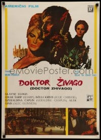3b363 DOCTOR ZHIVAGO Yugoslavian 19x27 '70 Omar Sharif, Christie, Lean English epic, Terpning art!