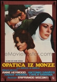 3b383 LADY OF MONZA Yugoslavian 19x28 '70 her other love is God, sexy nun Anne Heywood!