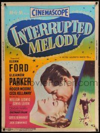 3c384 INTERRUPTED MELODY style Z 30x40 '55 Glenn Ford, Eleanor Parker as Marjorie Lawrence!