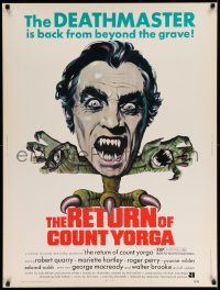 3c413 RETURN OF COUNT YORGA 30x40 '71 Robert Quarry, AIP vampires, wild monster art!