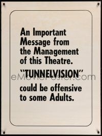 3c437 TUNNEL VISION 30x40 '76 the management says this movie could be offensive to some adults!