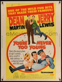 3c446 YOU'RE NEVER TOO YOUNG 30x40 R64 great images of Dean Martin & wacky Jerry Lewis!