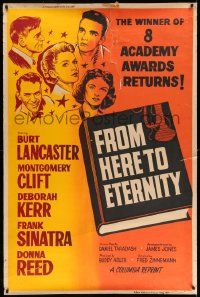 3c152 FROM HERE TO ETERNITY 40x60 R58 Burt Lancaster, Deborah Kerr, Sinatra, Donna Reed, Clift