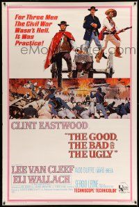 3c162 GOOD, THE BAD & THE UGLY 40x60 '68 art of Clint Eastwood & Lee Van Cleef, Sergio Leone!