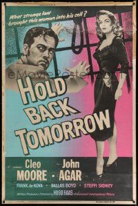 3c169 HOLD BACK TOMORROW 40x60 '55 art of full-length sexy bad girl Cleo Moore & John Agar!
