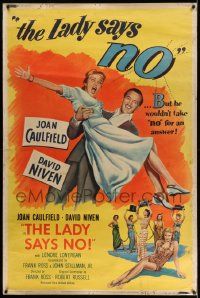3c181 LADY SAYS NO style Z 40x60 '51 Joan Caulfield was willing to learn about men from David Niven