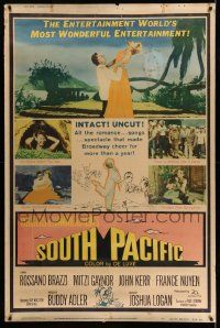 3c222 SOUTH PACIFIC style Z 40x60 '59 Rossano Brazzi, Mitzi Gaynor, Rodgers & Hammerstein musical!