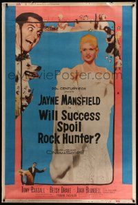 3c246 WILL SUCCESS SPOIL ROCK HUNTER styleY 40x60 '57 art of sexy Jayne Mansfield wearing only sheet