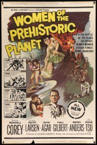 3c248 WOMEN OF THE PREHISTORIC PLANET 40x60 '66 savage planet women attack female space invaders!