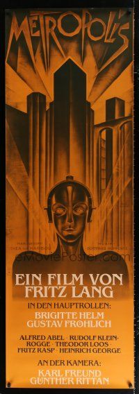 3c024 METROPOLIS German commercial poster 1990s Fritz Lang, art by Heinz Schulz-Neudamm!