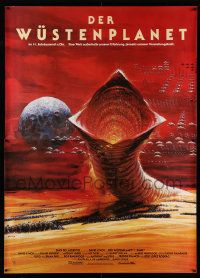 3c022 DUNE German 2p 84 David Lynch sci-fi, different vertical sandworm artwork by John Berkey!
