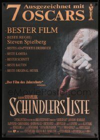 3c045 SCHINDLER'S LIST reviews German 33x47 '94 Steven Spielberg World War II classic, Best Picture