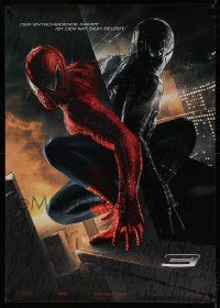 3c046 SPIDER-MAN 3 teaser DS German 33x47 '07 Tobey Maguire in red/black suits, textured!