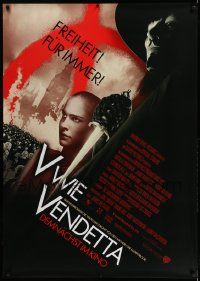 3c048 V FOR VENDETTA advance German 33x47 '05 Wachowskis, Natalie Portman, Hugo Weaving w/ fist!