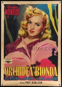 3c001 LADIES OF THE CHORUS Italian 1p 1955 wonderful Cesselon art of Marilyn Monroe & orchid, rare!