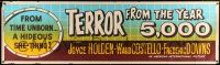 3c291 TERROR FROM THE YEAR 5,000 paper banner '58 AIP, Salome Jens, a hideous she-thing!