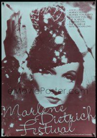 3c019 MARLENE DIETRICH FESTIVAL 36x50 Swiss film festival poster '70s portrait of pretty actress!