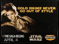 3c105 STAR WARS TRILOGY TV vinyl banner '08 Carrie Fisher as Princess Leia in gold bikini!