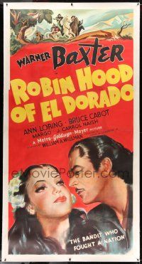 3d348 ROBIN HOOD OF EL DORADO linen style A 3sh '36 William Wellman, Warner Baxter & Ann Loring art!