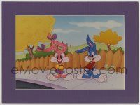 3d004 TINY TOON ADVENTURES matted 9x12 animation cel '92 Buster & Babs Bunny on printed background!
