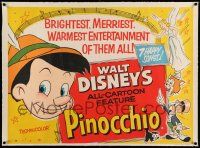 3d030 PINOCCHIO linen British quad R60s Disney's classic cartoon wooden boy who wants to be real!