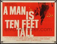 3d221 EDGE OF THE CITY int'l 1/2sh '56 Martin Ritt, Cassavetes, Saul Bass art, Man is Ten Feet Tall