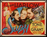 3d237 SUZY 1/2sh '36 sexy Jean Harlow between Cary Grant & Franchot Tone in Paris, France!