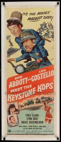 3d244 ABBOTT & COSTELLO MEET THE KEYSTONE KOPS insert '55 Bud & Lou in the movies' maddest days!