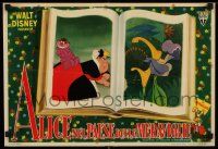 3d167 ALICE IN WONDERLAND Italian 13x19 pbusta '51 Disney cartoon scenes w/Queen & Cheshire cat!