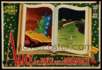 3d168 ALICE IN WONDERLAND Italian 13x19 pbusta '51 Disney cartoon scenes w/caterpillar & water pipe