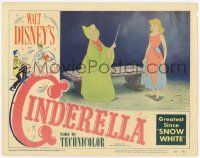 3d097 CINDERELLA LC #4 '50 Fairy Godmother prepares her for the ball, Disney classic cartoon!