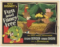 3d107 FUN & FANCY FREE LC #6 '47 Disney, male bear standing on wheel gives flowers to female bear!
