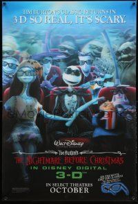 3d184 NIGHTMARE BEFORE CHRISTMAS lenticular 1sh R06 Tim Burton, Disney, Jack & Sally in 3D theater!